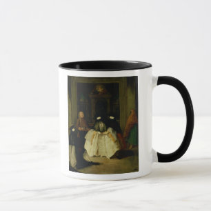 Gemaskerde figuren in een Venetiaanse koffiehuis Mok