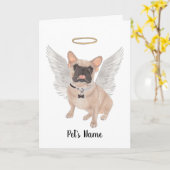 Gemaskerde Franse Bulldog Sympathie Memorial Kaart (Gele Bloem)