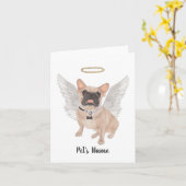 Gemaskerde Franse Bulldog Sympathie Memorial Kaart (Gele Bloem)