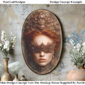 Gemaskerde Gotische Maskerade Vrouw DU1 Decoupage Tissuepapier