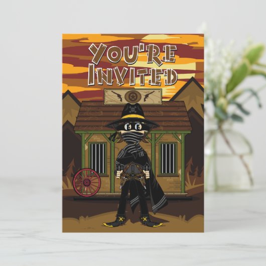 Gemaskerde Gunslinger op uitnodiging van de Jail P (Staand voorkant)