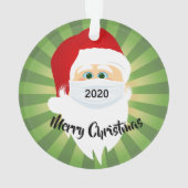 Gemaskerde Kerstman 2020 Groen Starburst Acrylisch Ornament (achterkant)