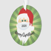 Gemaskerde Kerstman 2020 Groen Starburst Acrylisch Ornament (voorkant)