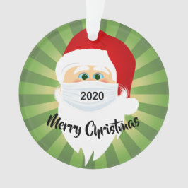 Gemaskerde Kerstman 2020 Groen Starburst Acrylisch Ornament