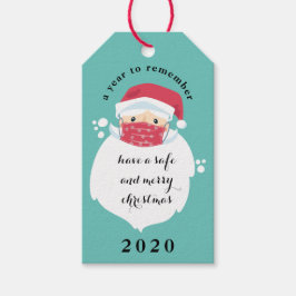 Gemaskerde Kerstman 2020 Kerstmis Cadeaulabel