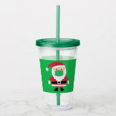 Gemaskerde Kerstman Acryl Drinkbeker (Voorkant)