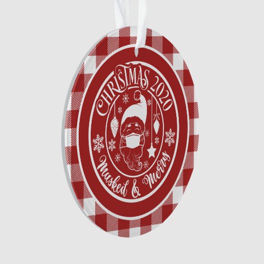 Gemaskerde kerstmis 2020 Vakantieday Humor Foto Ornament (voorkant)