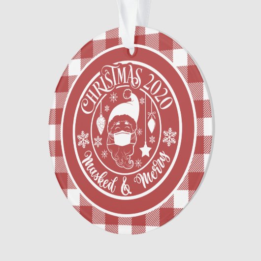 Gemaskerde kerstmis 2020 Vakantieday Humor Foto Ornament (voorkant)