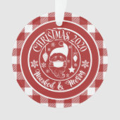 Gemaskerde kerstmis 2020 Vakantieday Humor Foto Ornament (voorkant)