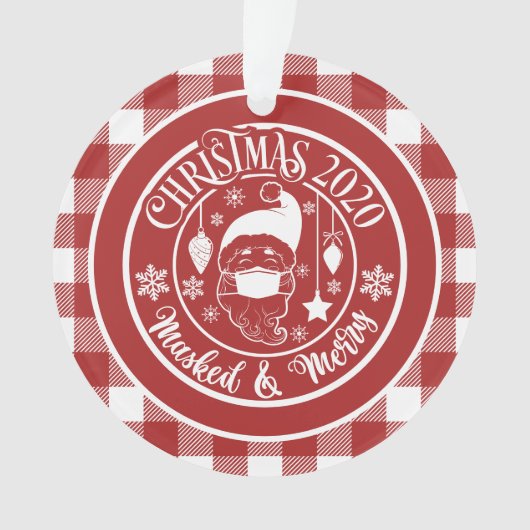Gemaskerde kerstmis 2020 Vakantieday Humor Foto Ornament (voorkant)