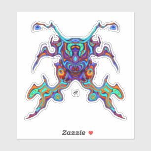 Gemaskerde krijtachtige krab alien insectoïde v1 sticker