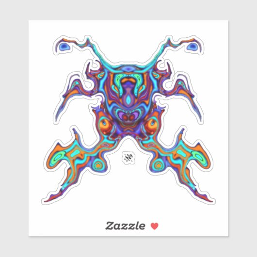 Gemaskerde krijtachtige krab alien insectoïde v1 sticker (Vel)