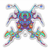 Gemaskerde krijtachtige krab alien insectoïde v1 sticker (Voorkant)