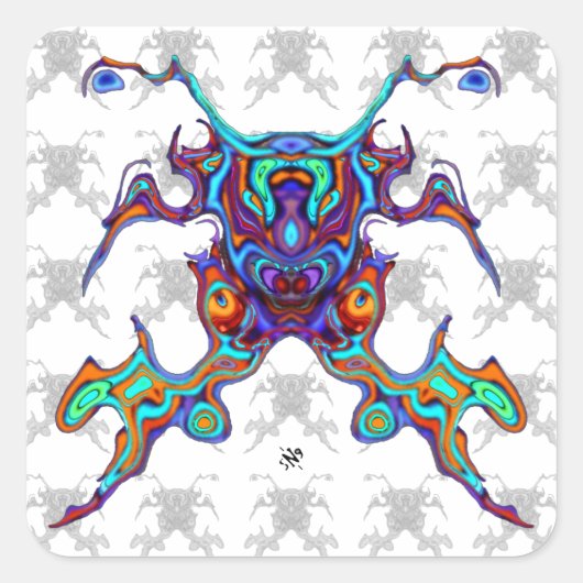 Gemaskerde krijtachtige krab alien insectoïde v2 vierkante sticker (Voorkant)