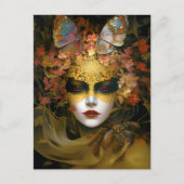 Gemaskerde Lady Fantasy Kunst Briefkaart (Voorkant)