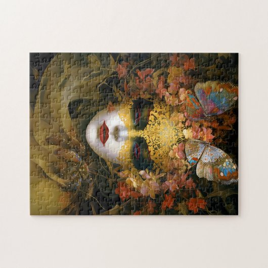Gemaskerde Lady Fantasy Kunst Legpuzzel (Horizontaal)