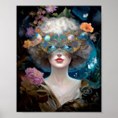 Gemaskerde Lady Fantasy Kunst Poster (Voorkant)