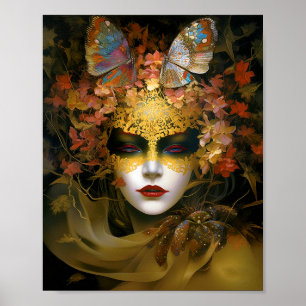 Gemaskerde Lady Fantasy Kunst Poster