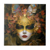 Gemaskerde Lady Fantasy Kunst Tegeltje (Voorkant)
