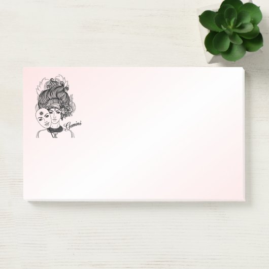 Gemaskerde Lady Gemini Zodiac Symbol en gebaar Post-it® Notes (Kantoor)