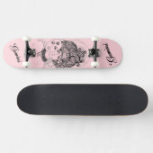 Gemaskerde Lady Gemini Zodiac Symbol en Sign Pink Persoonlijk Skateboard (Horizontaal)