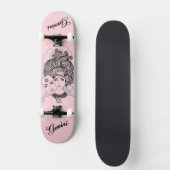 Gemaskerde Lady Gemini Zodiac Symbol en Sign Pink Persoonlijk Skateboard (Voorkant)