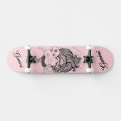 Gemaskerde Lady Gemini Zodiac Symbol en Sign Pink Persoonlijk Skateboard (Horizontaal)