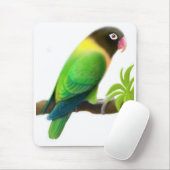 Gemaskerde Lovebird Green Mousepad Muismat (Met muis)