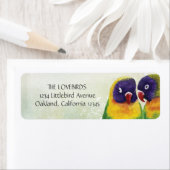 Gemaskerde Lovebirds Retouradreslabels Etiket (Insitu)