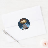 Gemaskerde Maniac Serial Killer met Cleaver Ronde Sticker (Envelop)