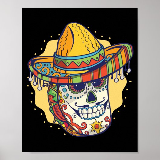 Gemaskerde Mexicaanse Taco Funny Poster (Voorkant)