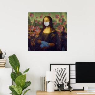 Gemaskerde Mona Lisa die Veilige Gezondheidszorg S Poster