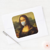 "Gemaskerde Mona Lisa" Vierkante Sticker (Envelop)