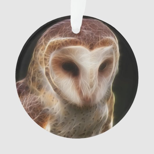 Gemaskerde Owl Fractal Ornament (voorkant)