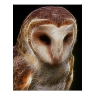 Gemaskerde Owl Fractal Perfect Poster