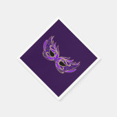 Gemaskerde paarse maskerpartij of gemaskerde bal servet (Hoek)