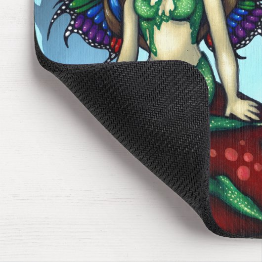 "Gemaskerde paraals op de paddenstoelen" Mousepad Muismat (Hoek)