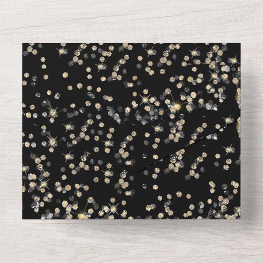 Gemaskerde partij met RSVP-kaarten All In One Uitnodiging (Achterkant)