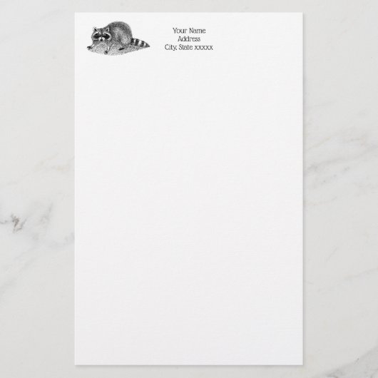  gemaskerde Raccoon Briefpapier (Voorkant)