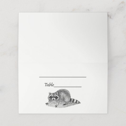  gemaskerde Raccoon Plaatskaartje (Buitenkant ongevouwen)
