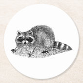 gemaskerde Raccoon Ronde Kartonnen Onderzetter (Voorkant)