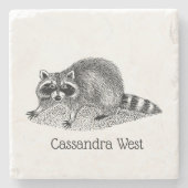  gemaskerde Raccoon Stenen Onderzetter (Voorkant)