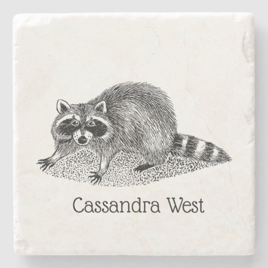  gemaskerde Raccoon Stenen Onderzetter (Voorkant)