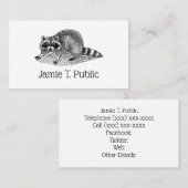  gemaskerde Raccoon Visitekaartje (Voorkant / Achterkant)