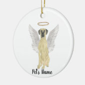 Gemaskerde Rehkleurige Dog Sympathie Herdenking Keramisch Ornament (Links)