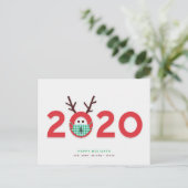 Gemaskerde rendieren 2020 Custom Holiday Briefkaar Feestdagenkaart (Staand voorkant)