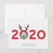 Gemaskerde rendieren 2020 Custom Holiday Briefkaar Feestdagenkaart (Voorkant / Achterkant)