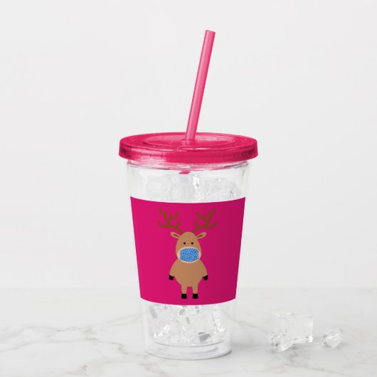 Gemaskerde rendieren acryl drinkbeker (Achterkant ijs)