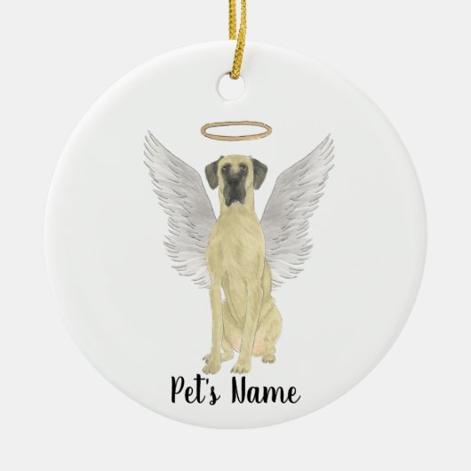 Gemaskerde Reuzenhond Geboortedatum Herdenkingsmon Keramisch Ornament (Voorkant)