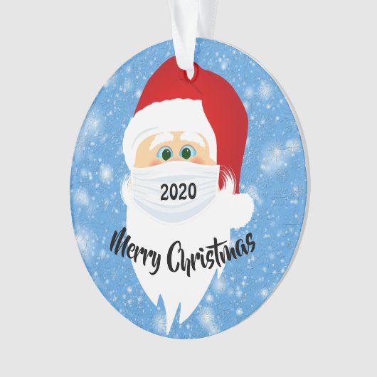 Gemaskerde Santa 2020 Acrylhoudend Ornament (voorkant)
